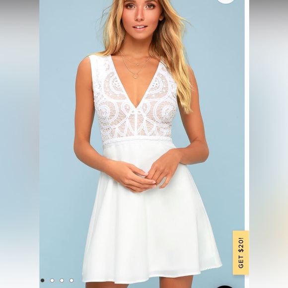 Lulus Dresses & Skirts - NWT Lulu’s White Crochet Lace Skater Dress